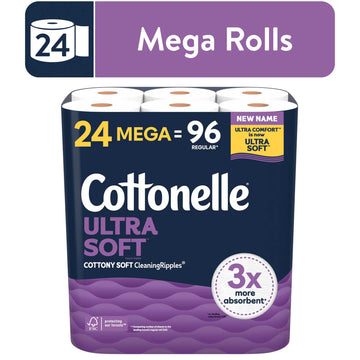 Cottonelle Ultra Soft Toilet Paper, 24 Mega Rolls