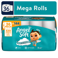 Angel Soft Toilet Paper, 36 Mega Rolls, 2-Ply, 320 Sheets Per Roll