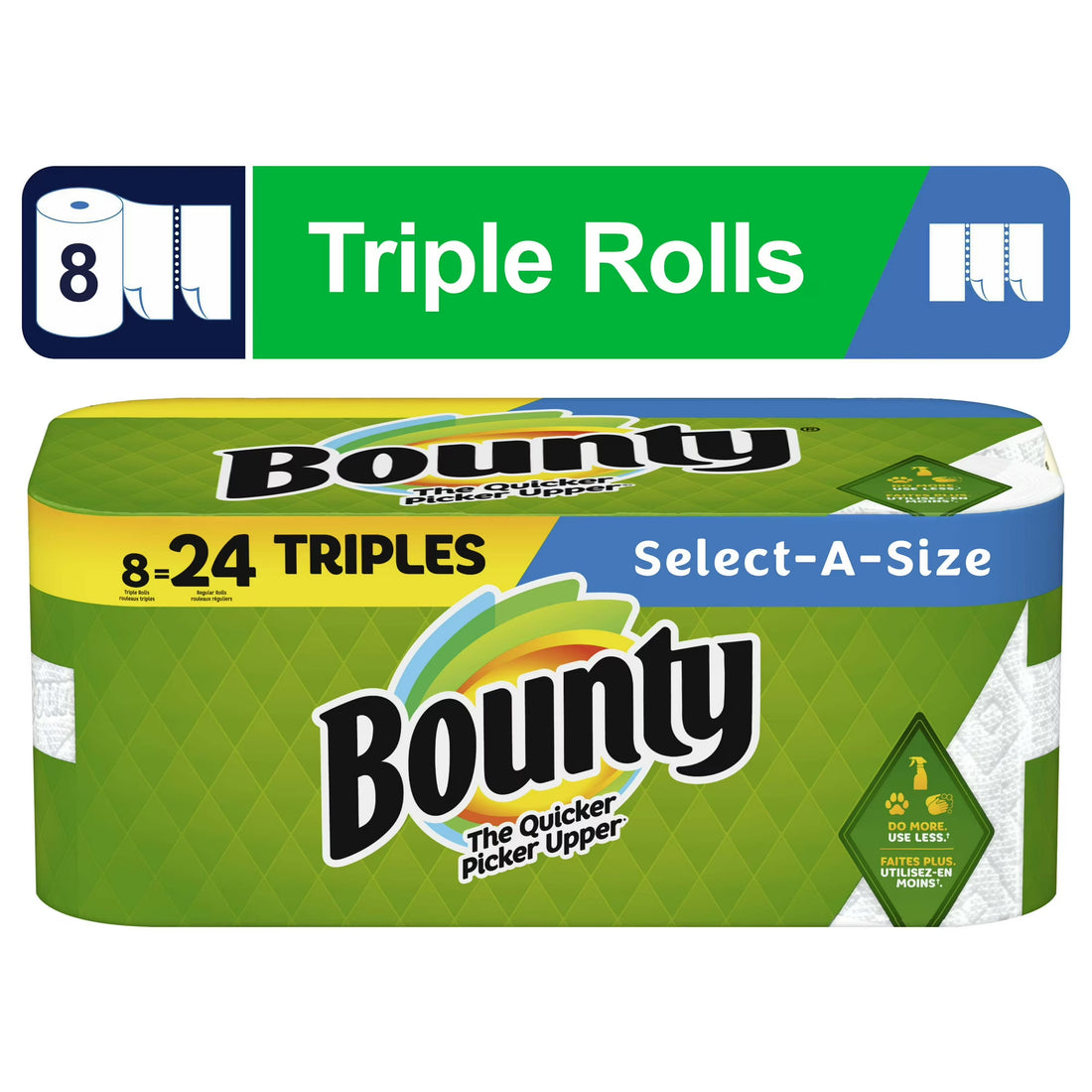 Bounty Select-A-Size Paper Towels, 8 Triple Rolls