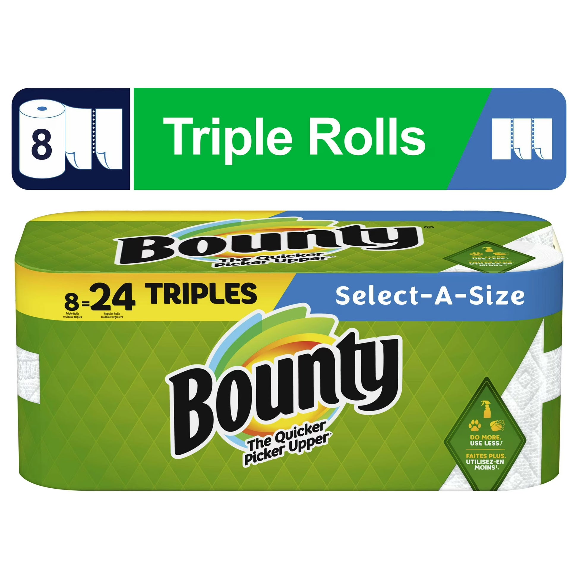 Bounty Select-A-Size Paper Towels, 8 Triple Rolls