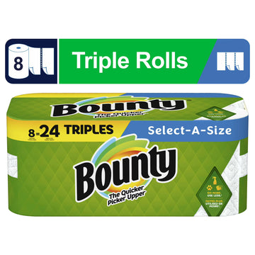 Bounty Select-A-Size Paper Towels, 8 Triple Rolls