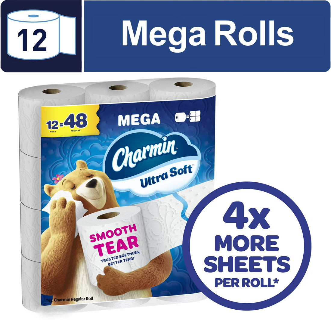 Charmin Ultra Soft Toilet Paper, 12 Mega Rolls