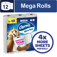 Charmin Ultra Soft Toilet Paper, 12 Mega Rolls