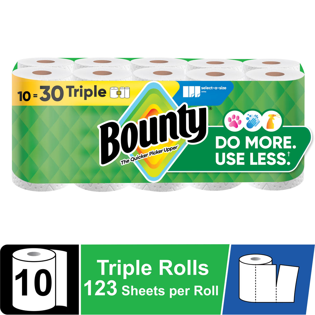 Bounty Select-A-Size Paper Towels, 10 Triple Rolls