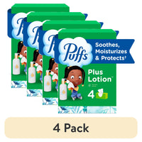 Puffs Plus Lotion Facial Tissues, 4-Pack Family Boxes