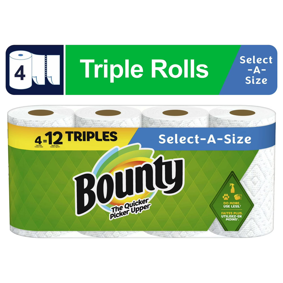 Bounty Select-A-Size Paper Towels, 4 Triple Rolls