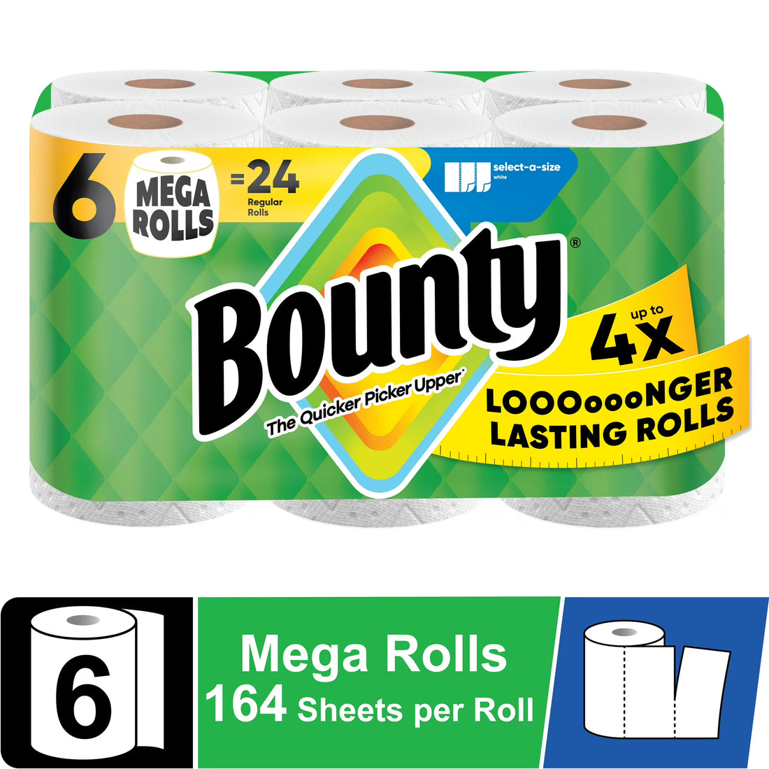 Bounty Select-A-Size Paper Towels, 6 Mega Rolls