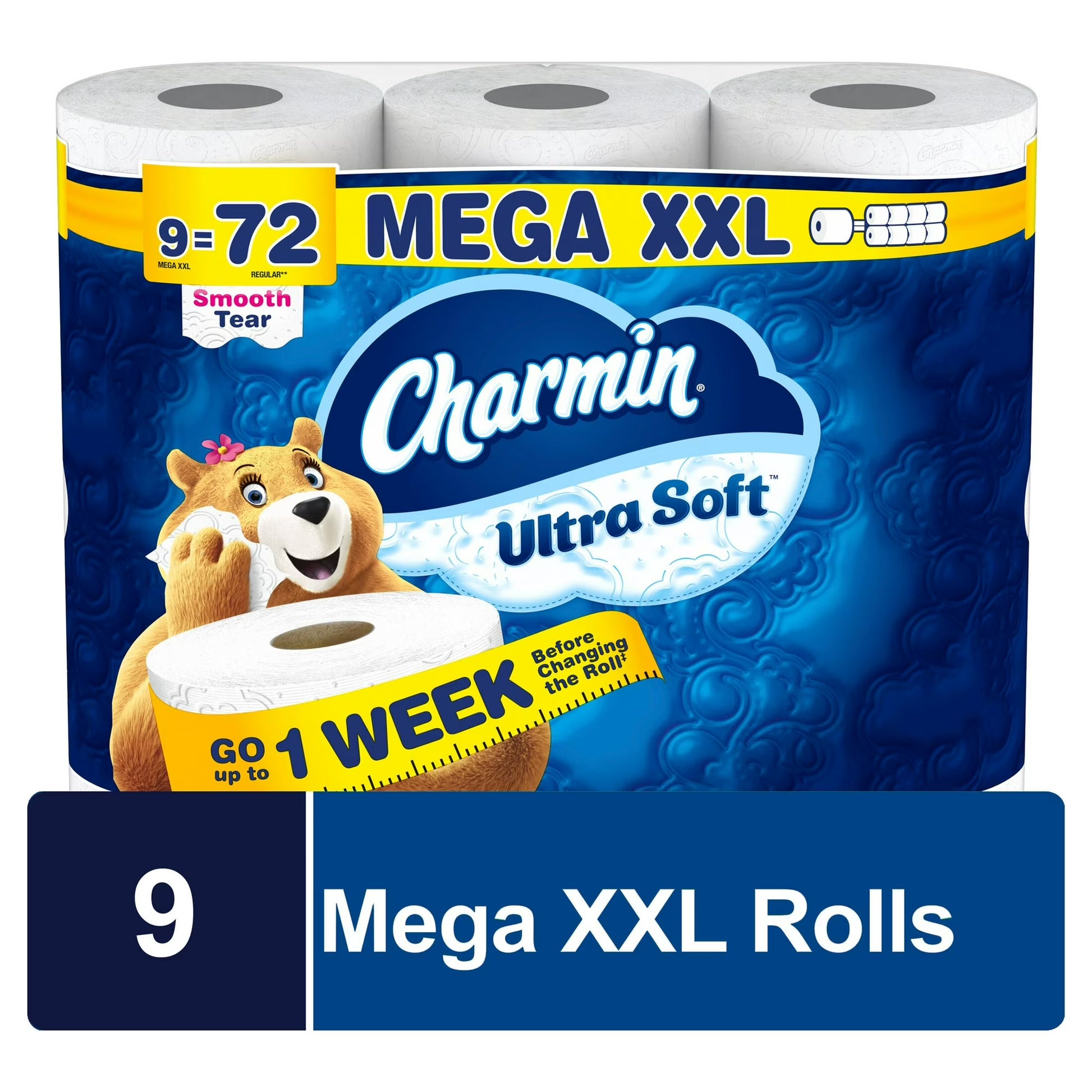Charmin Ultra Soft Toilet Paper, 9 Mega XXL Rolls