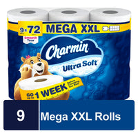 Charmin Ultra Soft Toilet Paper, 9 Mega XXL Rolls