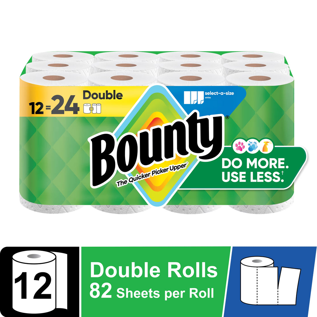 Bounty Select-A-Size Paper Towels, 12 Double Rolls