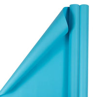 JAM Paper Peacock Blue Matte Gift Wrapping Paper, 2 Rolls, 50 Sq. Ft.