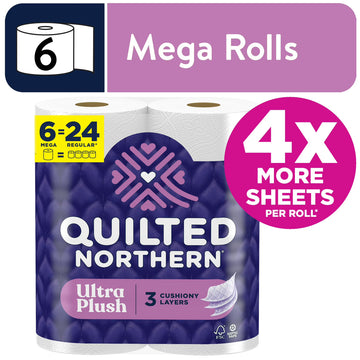 Quilted Northern Ultra Plush Toilet Paper, 6 Mega Rolls