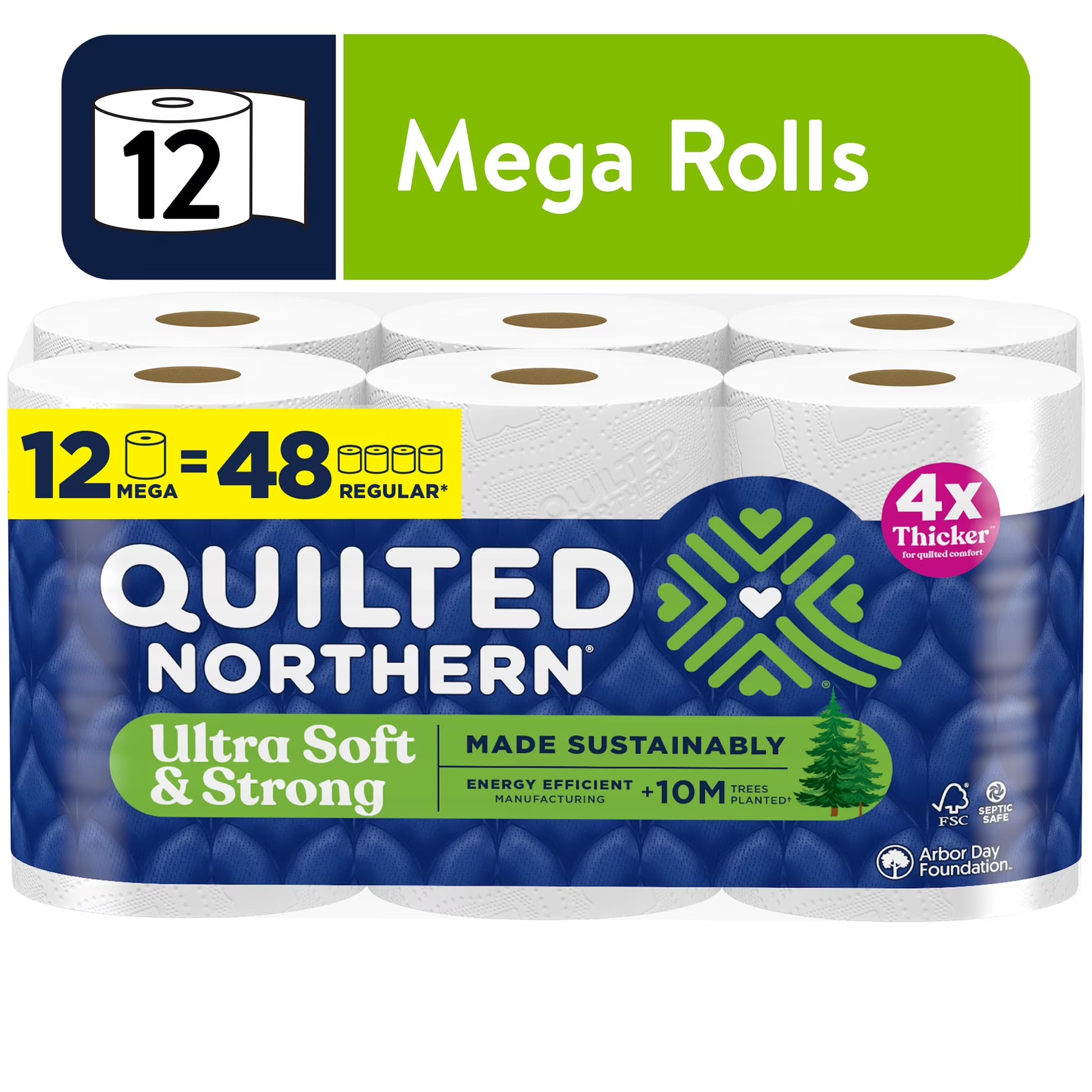 Quilted Northern Ultra Soft & Strong Toilet Paper, 12 Mega Rolls