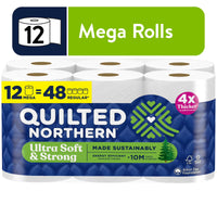 Quilted Northern Ultra Soft & Strong Toilet Paper, 12 Mega Rolls