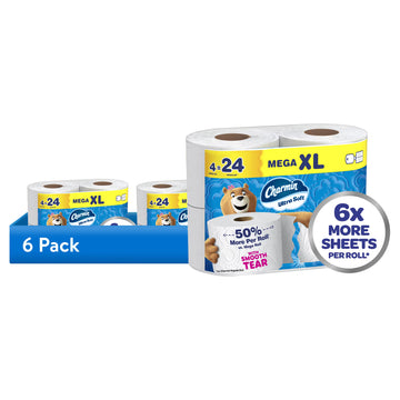 Charmin Ultra Soft Toilet Paper, 6-Pack Bundle (24 Mega XL Rolls Total)