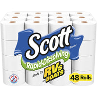 Scott Rapid-Dissolving Toilet Paper for RVs & Boats, 48 Double Rolls