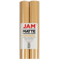 JAM Paper Light Kraft Matte Gift Wrapping Paper, 2 Rolls, 50 Sq. Ft.