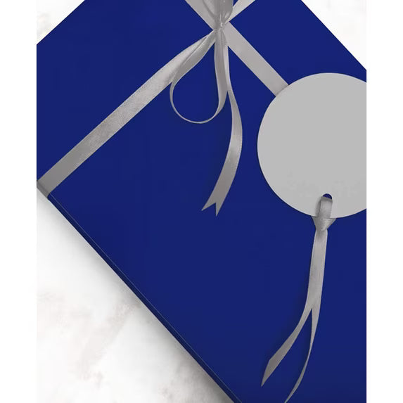 JAM Paper Royal Blue Glossy Wrapping Paper, 2 Rolls, 25 Sq Ft Per Roll