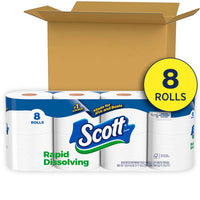 Scott Rapid-Dissolving Toilet Paper for RVs & Boats, 8 Double Rolls