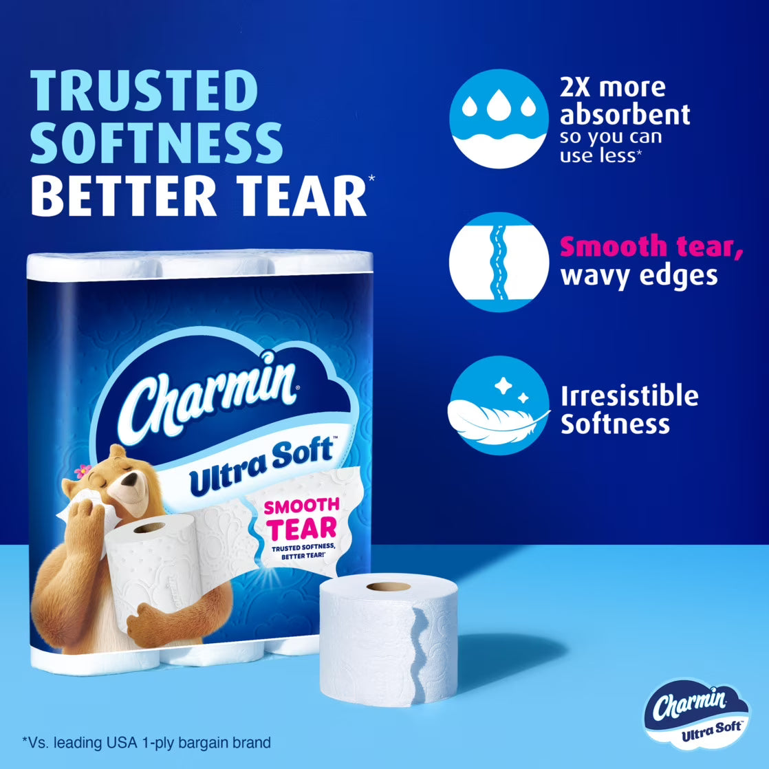 Charmin Ultra Soft Toilet Paper, 16 Mega XL Rolls