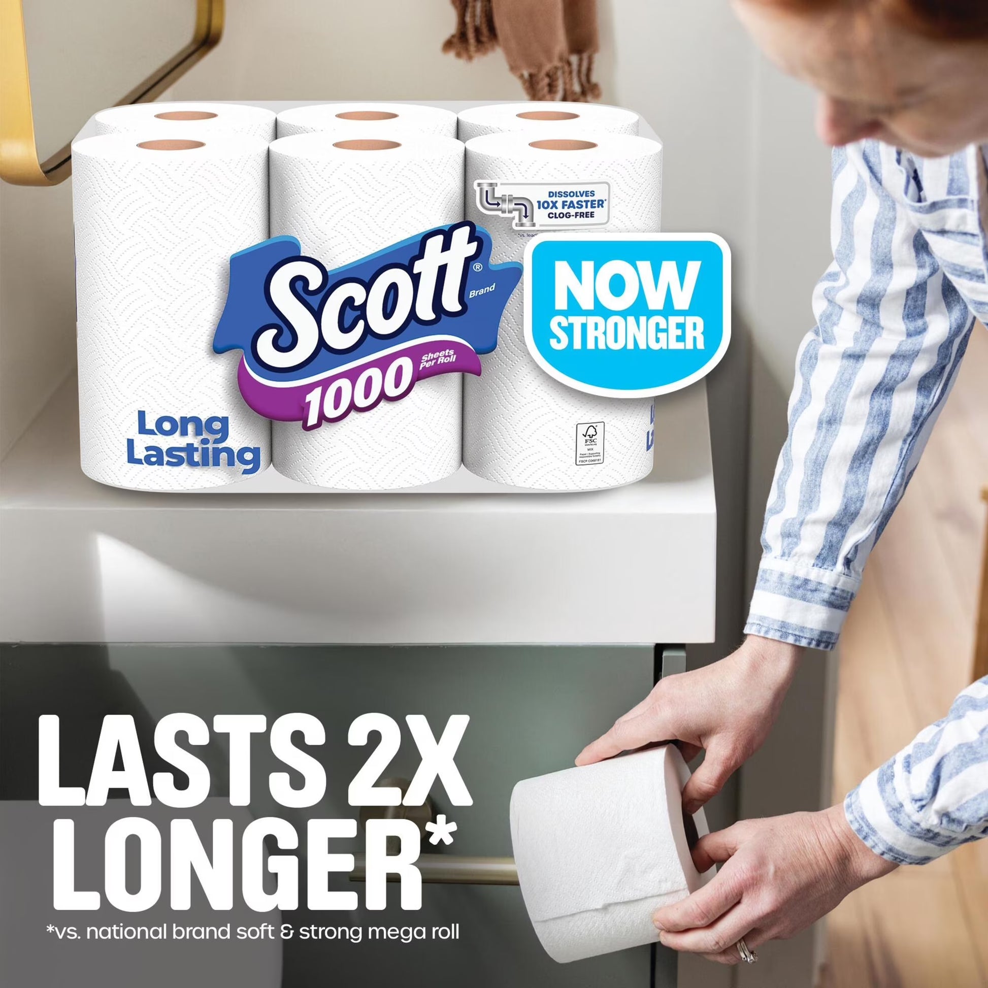 Scott 1000 Toilet Paper, 12 Rolls