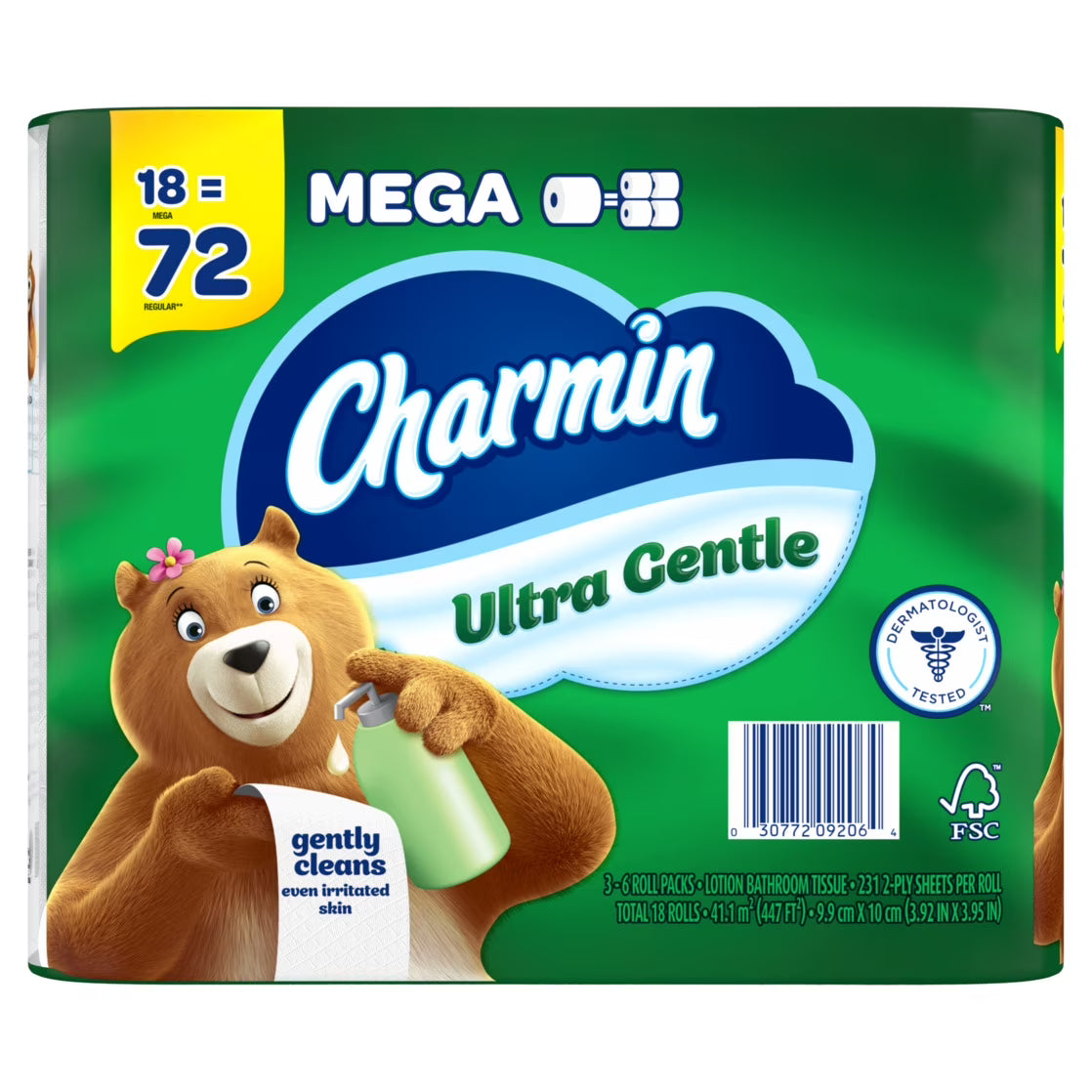 Charmin Ultra Gentle Lotion Toilet Paper, 18 Mega Rolls