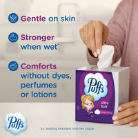 Puffs Ultra Soft Facial Tissues, 8 Cube Boxes