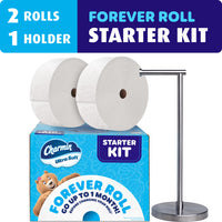Charmin Ultra Soft Forever Roll Starter Kit, Holder + 2 Giant Rolls