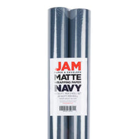 JAM Paper Cobalt Blue Matte Wrapping Paper, 2 Rolls, 25 Sq Ft Per Roll