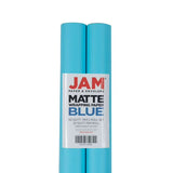 JAM Peacock Blue Matte Wrapping Paper, 2 Rolls, 50 Sq Ft Total