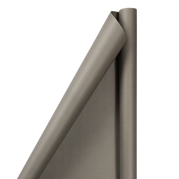 JAM Paper Matte Slate Gray Gift Wrapping Paper Roll, 25 Sq. Ft.