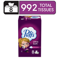 Puffs Ultra Soft Facial Tissues, 8 Family Size Boxes