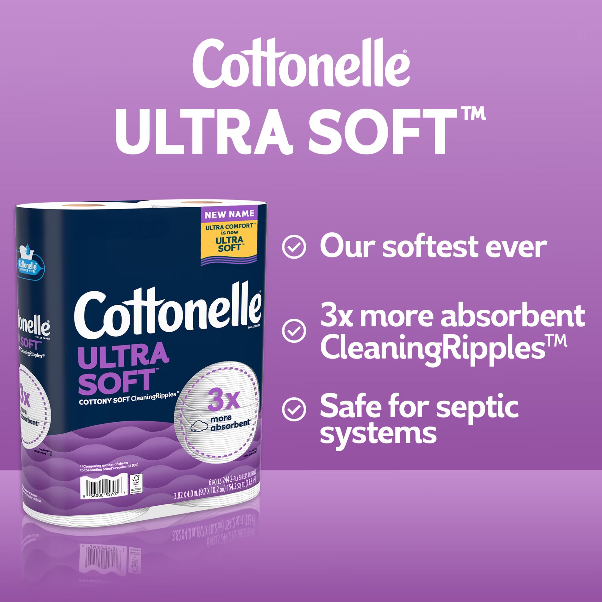 Cottonelle Ultra Soft Toilet Paper, 24 Mega Rolls