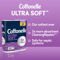 Cottonelle Ultra Soft Toilet Paper, 24 Mega Rolls