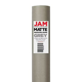 JAM Paper Matte Slate Gray Gift Wrapping Paper Roll, 25 Sq. Ft.