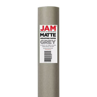 JAM Paper Matte Slate Gray Gift Wrapping Paper Roll, 25 Sq. Ft.