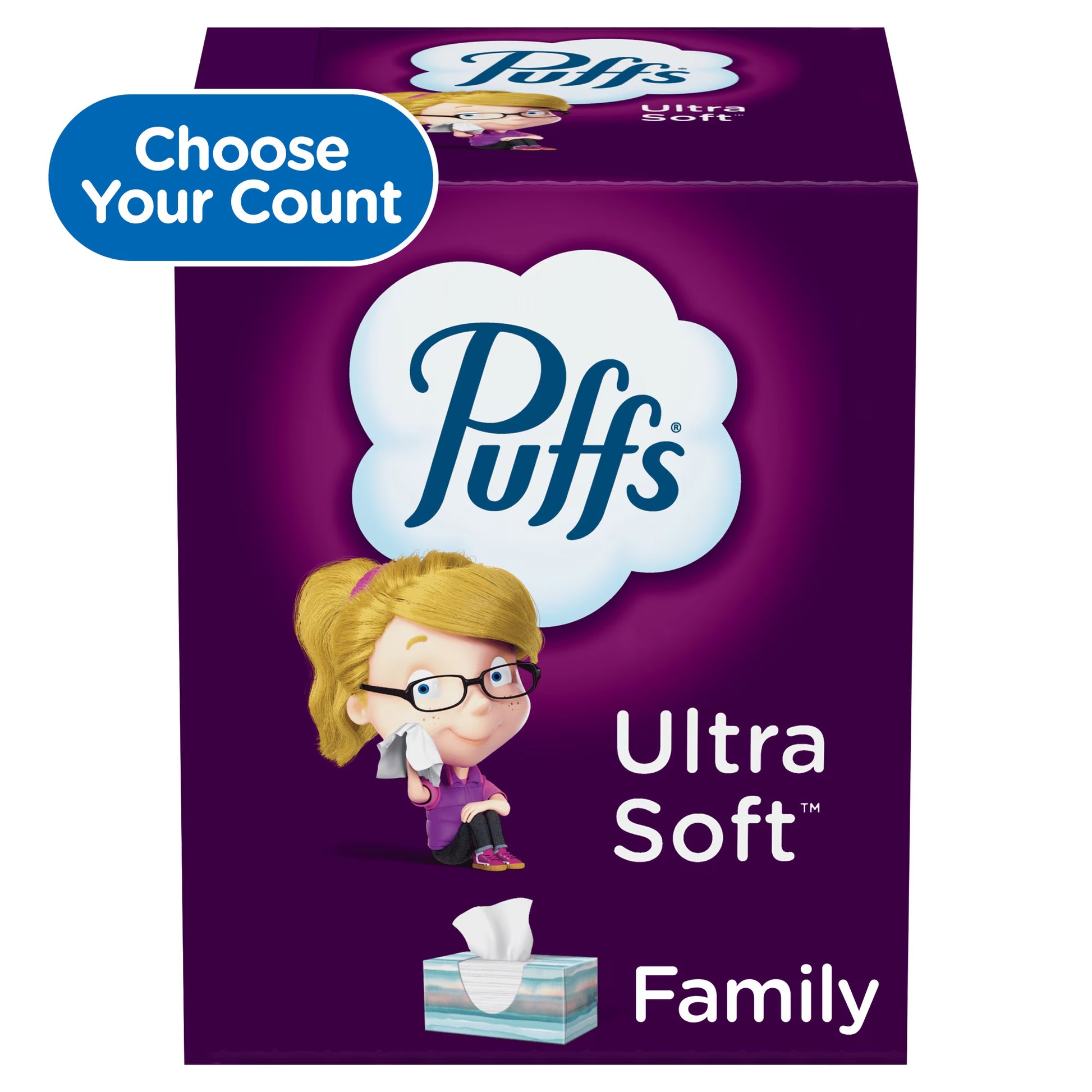 Puffs Ultra Soft Facial Tissues, 8 Family Size Boxes