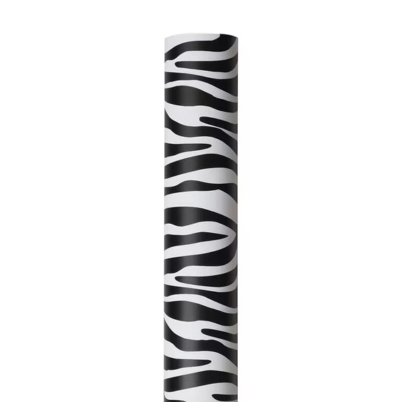 JAM Paper Black & White Zebra Wrapping Paper, 2 Rolls, 50 Sq Ft Total