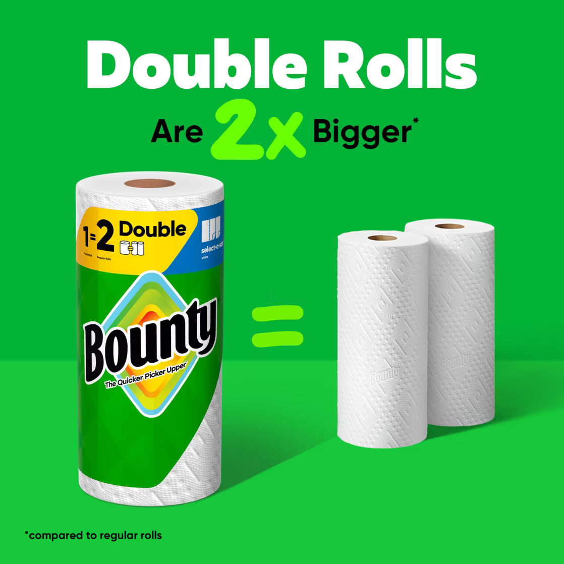 Bounty Select-A-Size Paper Towels, Print, 6 Double Rolls