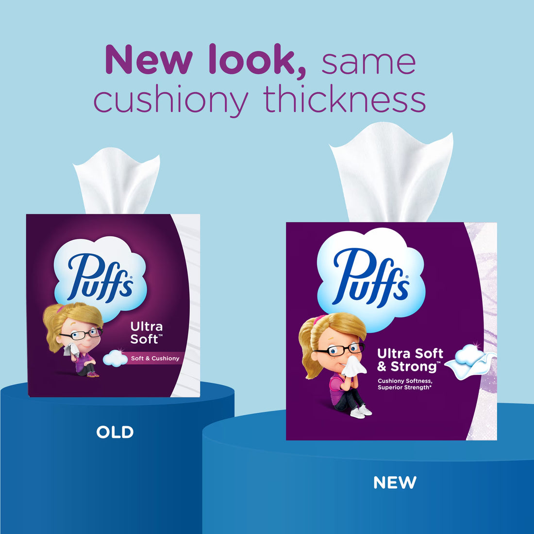 Puffs Ultra Soft Facial Tissues, 18-Box Case, Cube Boxes