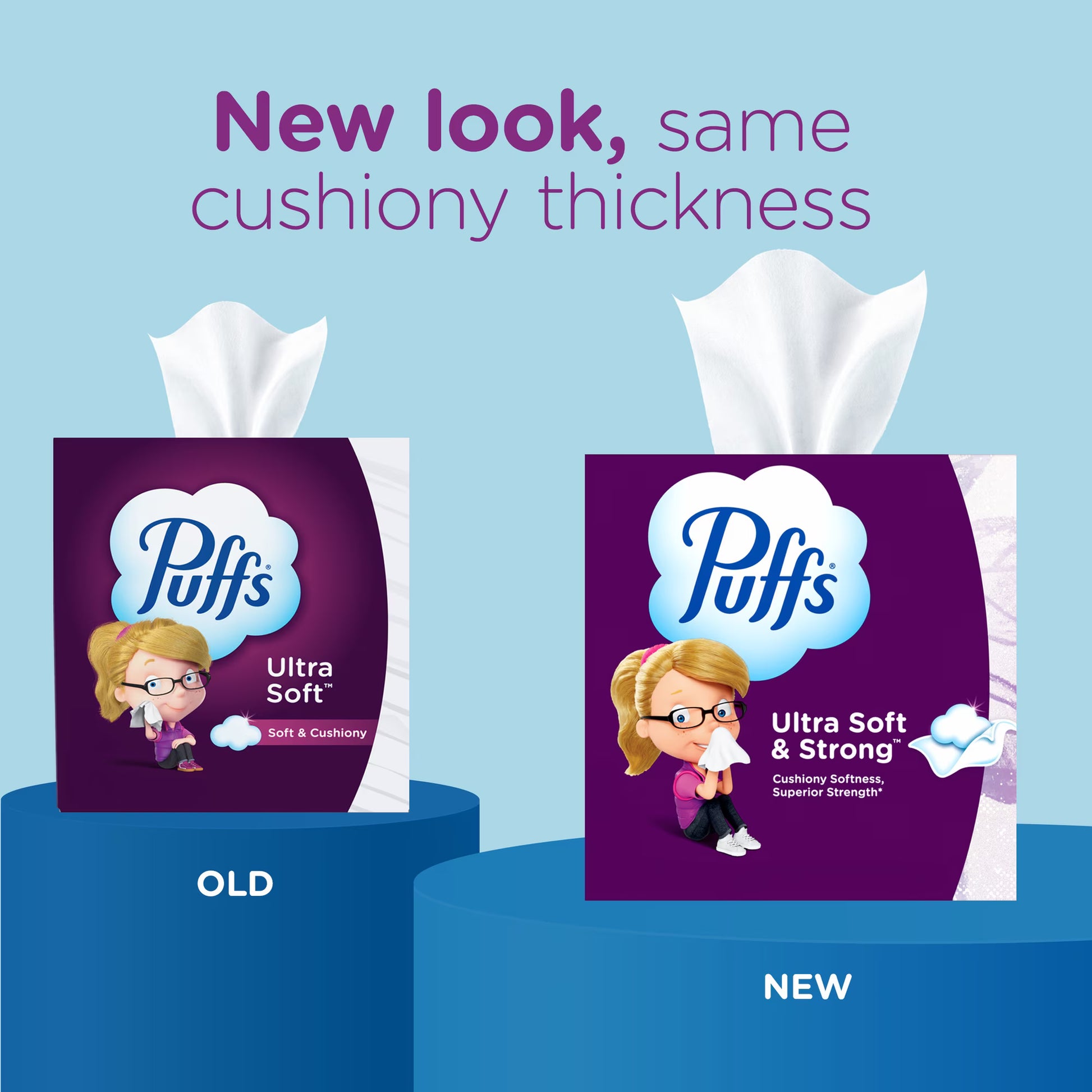 Puffs Ultra Soft Facial Tissues, 18-Box Case, Cube Boxes