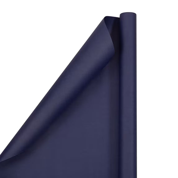 JAM Paper Cobalt Blue Matte Wrapping Paper, 2 Rolls, 25 Sq Ft Per Roll