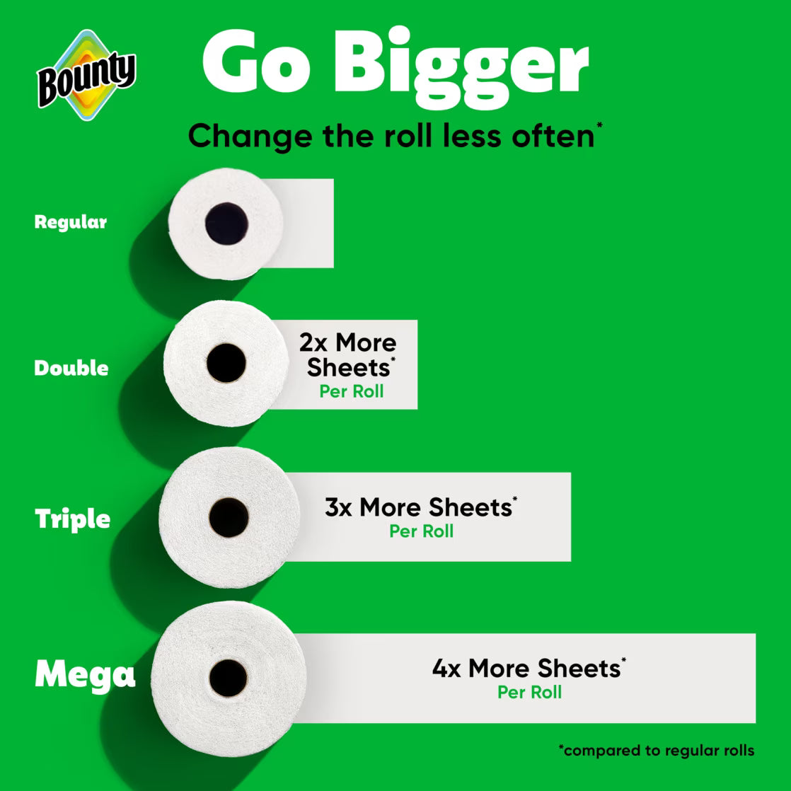 Bounty Select-A-Size Paper Towels, Print, 6 Double Rolls