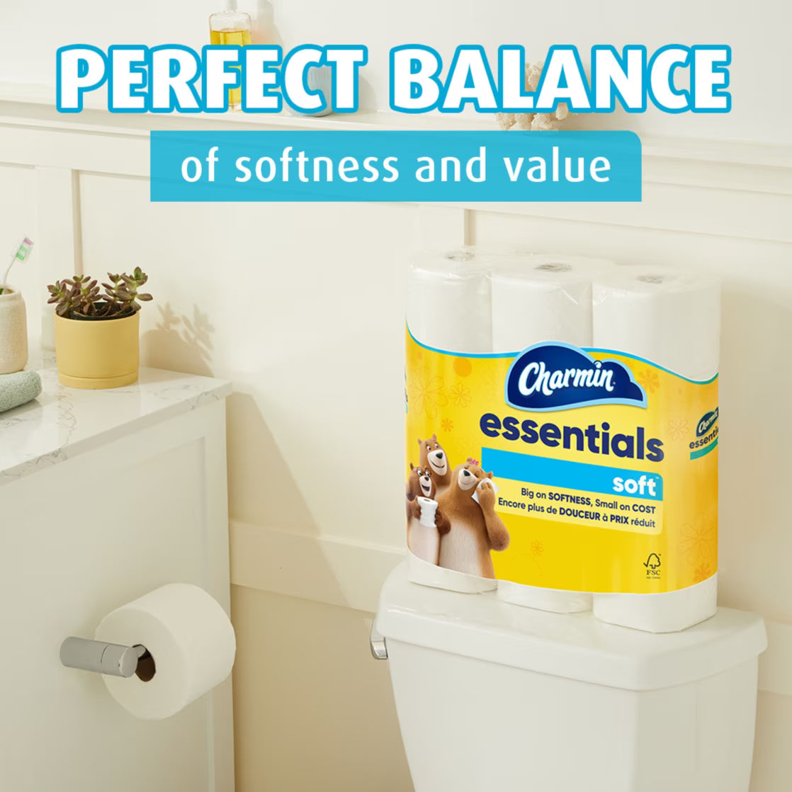 Charmin Essentials Soft Toilet Paper, 12 Mega Rolls