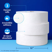 Charmin Ultra Soft Forever Roll Refill Rolls, 3-Pack
