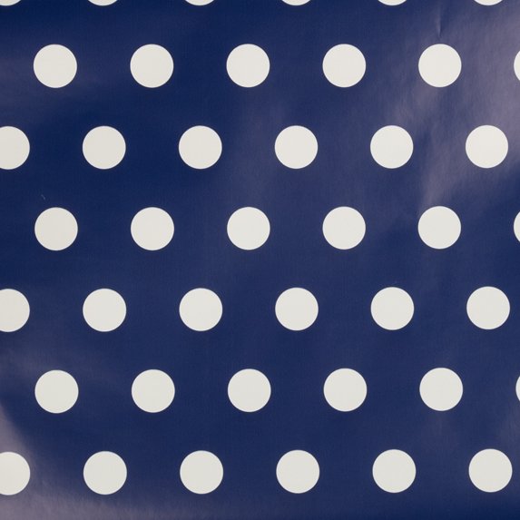 JAM Paper Dark Blue Polka Dot Gift Wrapping Paper Roll, 25 Sq. Ft.