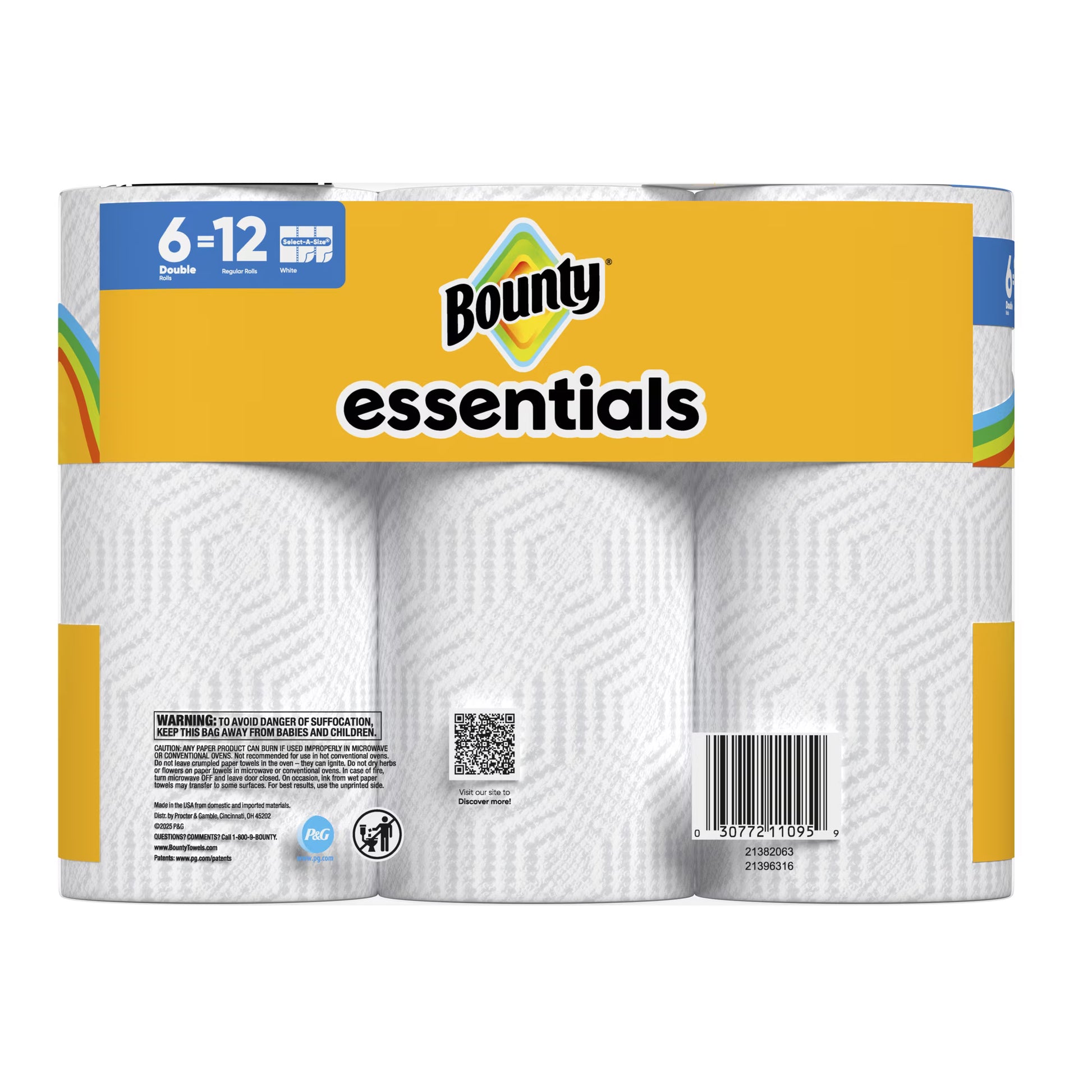 Bounty Essentials Select-A-Size Paper Towels, 6 Double Rolls