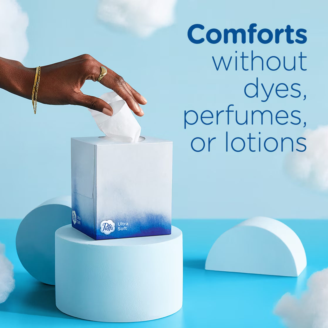 Puffs Ultra Soft Facial Tissues, 8 Cube Boxes