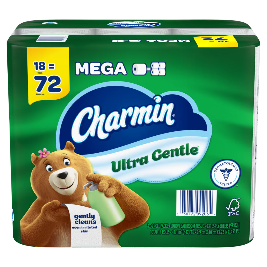 Charmin Ultra Gentle Lotion Toilet Paper, 18 Mega Rolls
