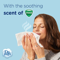 Puffs Plus Lotion Facial Tissue with Vicks Scent, 4 Cube Boxes